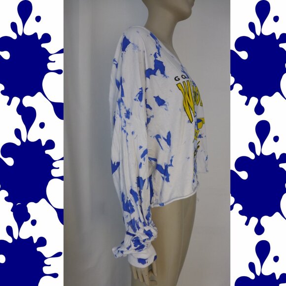 Golden State Warriors 2022 NBA Finals Champions Tie Dye Off-Shoulder Long Sleeve - Picture 3 of 12